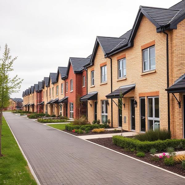 New build residential street scene